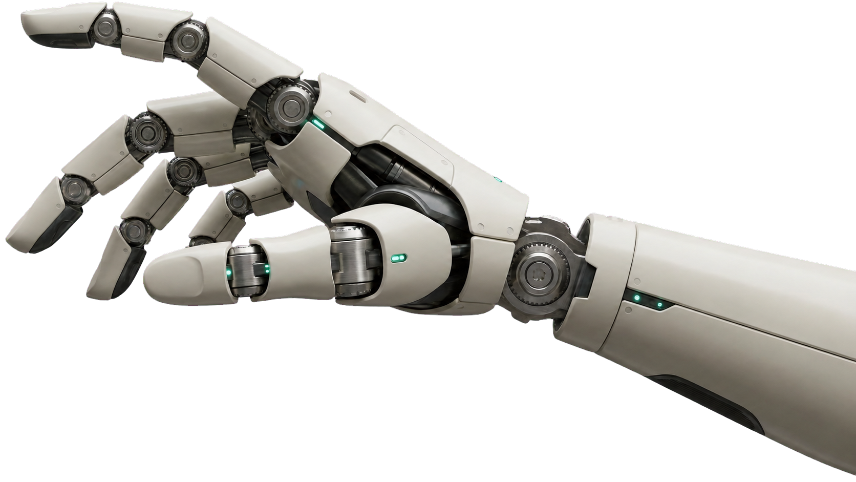 Robotic hand reaching toward a person